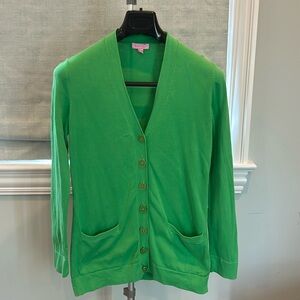 Lilly Pulitzer button cardigan, green, size small